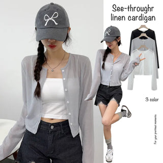 Linen Sheer Cardigan