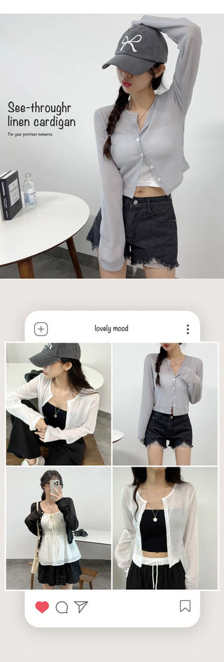 Linen Sheer Cardigan
