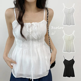 Ribbon Shirred Blouse