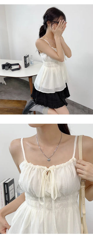 Ribbon Shirred Blouse