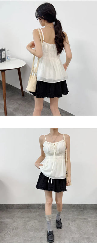 Ribbon Shirred Blouse