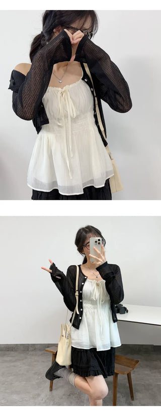 Ribbon Shirred Blouse