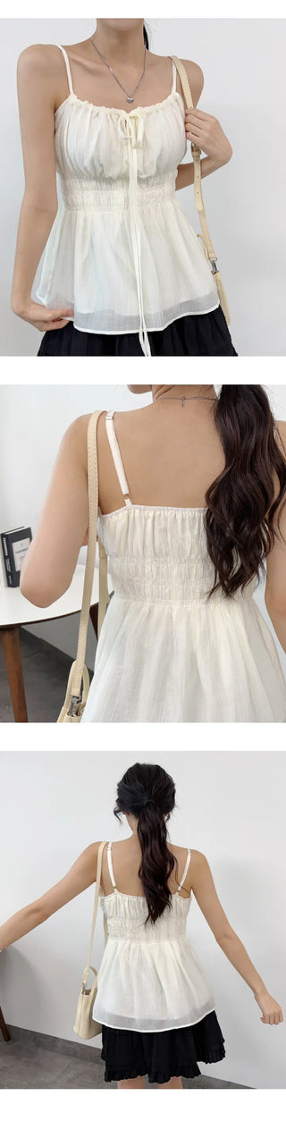 Ribbon Shirred Blouse