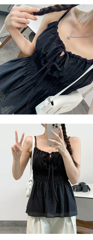 Ribbon Shirred Blouse