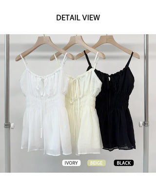 Ribbon Shirred Blouse
