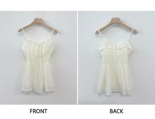 Ribbon Shirred Blouse