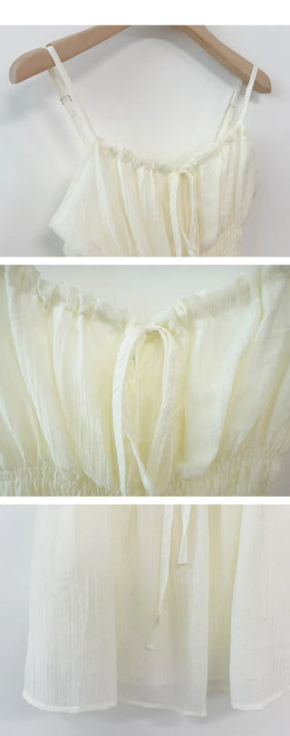 Ribbon Shirred Blouse