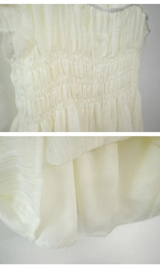 Ribbon Shirred Blouse