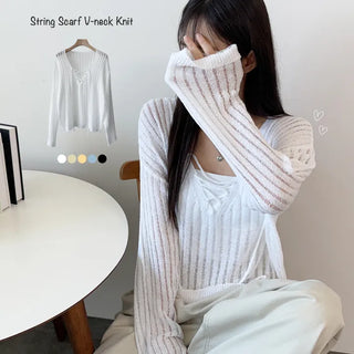 Mesh V Neck Knit