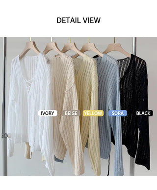 Mesh V Neck Knit
