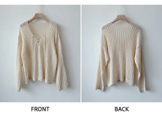 Mesh V Neck Knit