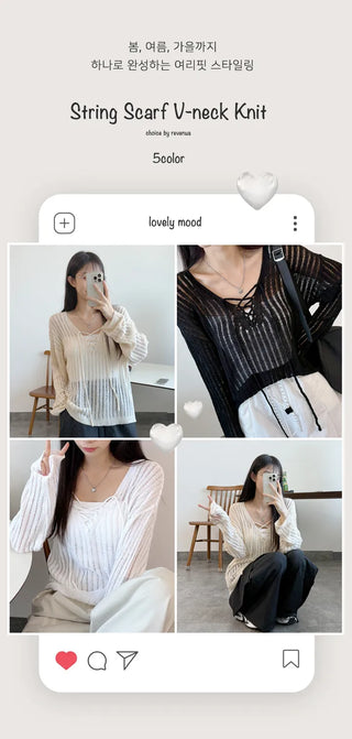 Mesh V Neck Knit