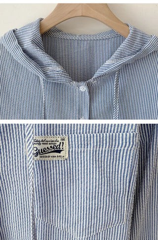 Seersucker Crop Hoodie