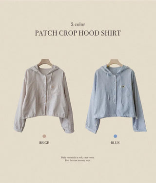 Seersucker Crop Hoodie