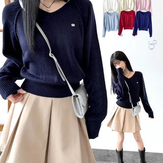 V Neck Knit Top