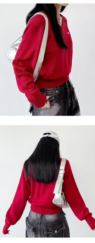 V Neck Knit Top
