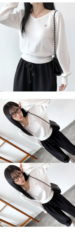 V Neck Knit Top