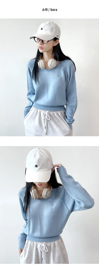 V Neck Knit Top