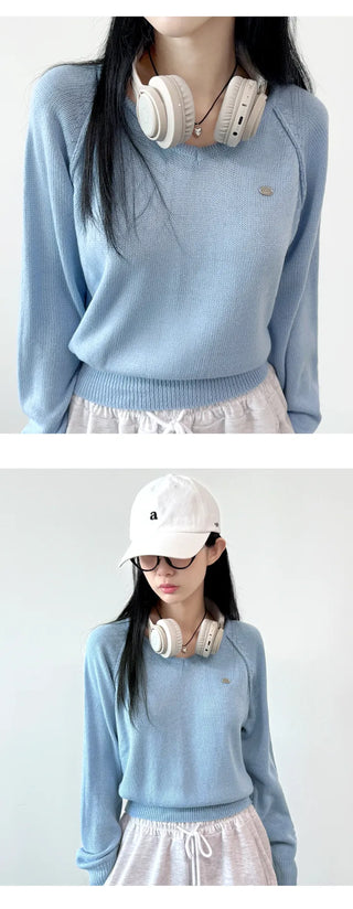 V Neck Knit Top