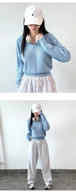 V Neck Knit Top