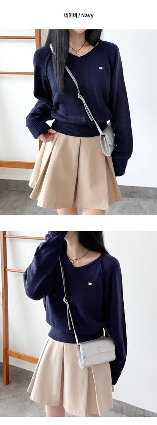 V Neck Knit Top