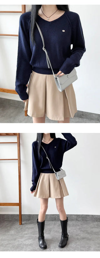 V Neck Knit Top
