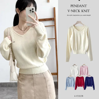 V Neck Knit Top