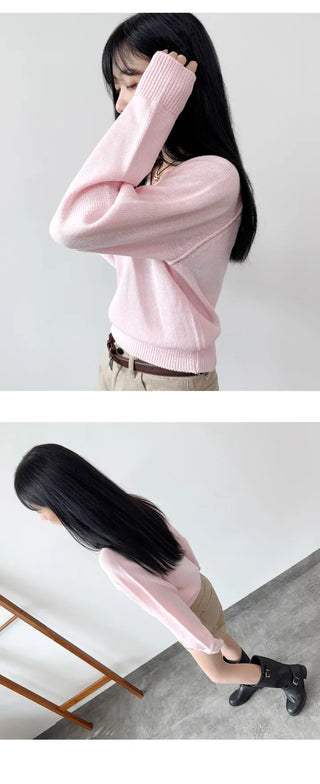 V Neck Knit Top
