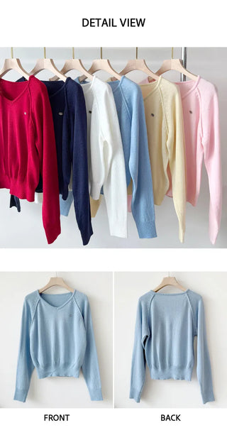 V Neck Knit Top