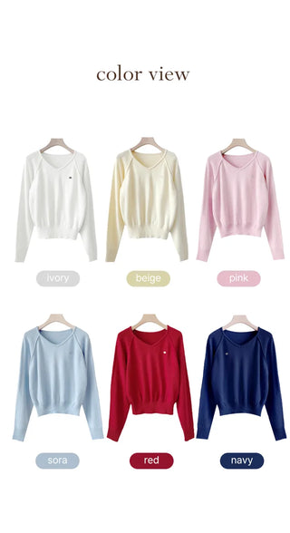 V Neck Knit Top