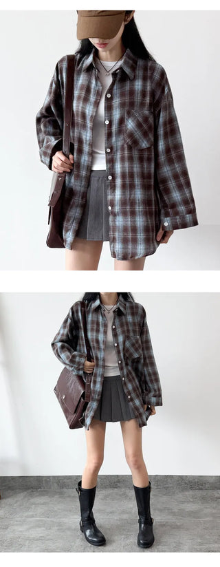 Check Oversized Shirt