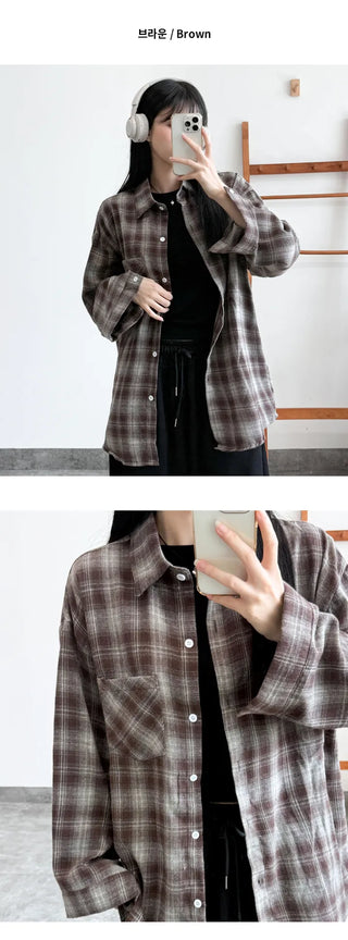 Check Oversized Shirt