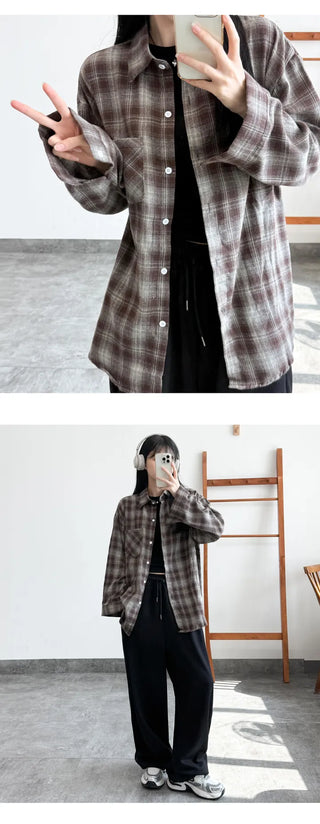 Check Oversized Shirt