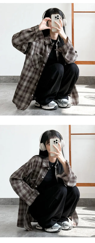 Check Oversized Shirt