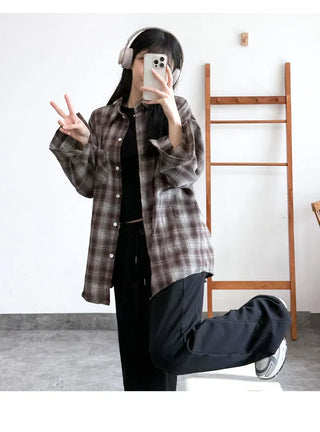 Check Oversized Shirt