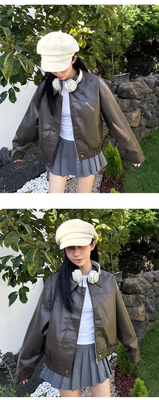 Leather Blouson Jacket