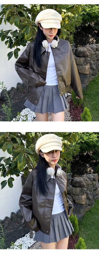 Leather Blouson Jacket