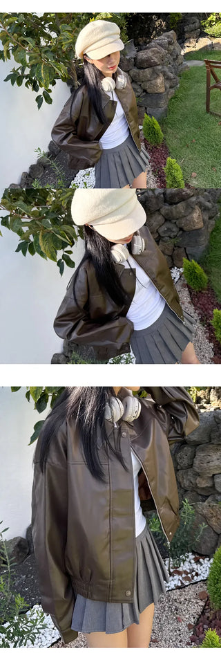 Leather Blouson Jacket