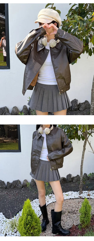 Leather Blouson Jacket