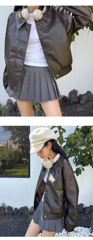 Leather Blouson Jacket