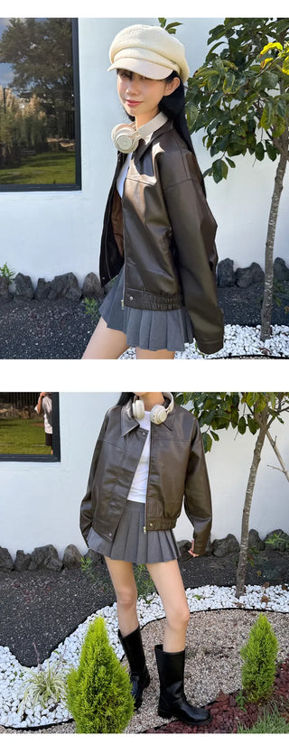 Leather Blouson Jacket
