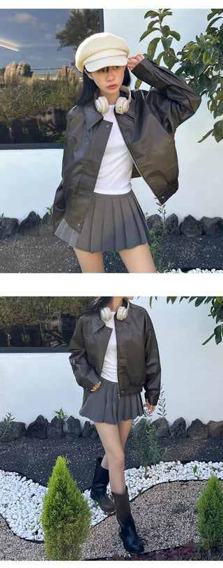 Leather Blouson Jacket