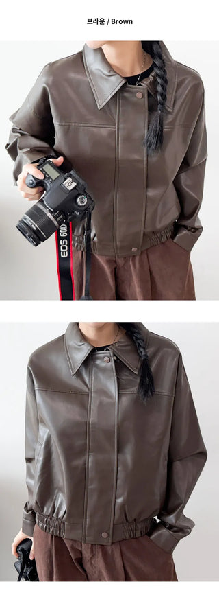 Leather Blouson Jacket