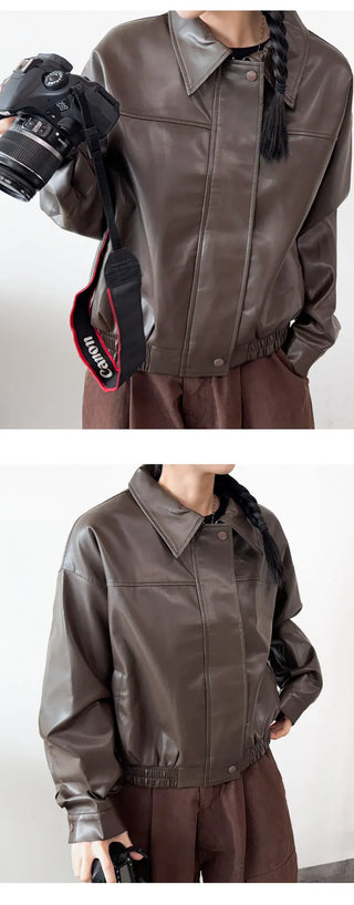 Leather Blouson Jacket