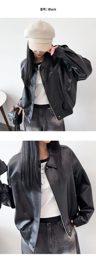 Leather Blouson Jacket