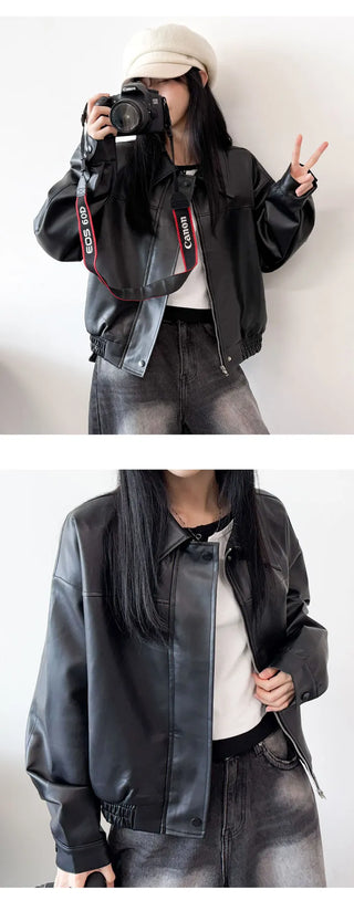 Leather Blouson Jacket