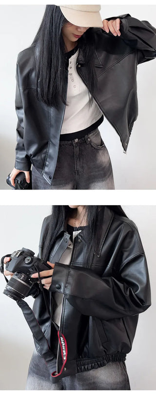 Leather Blouson Jacket