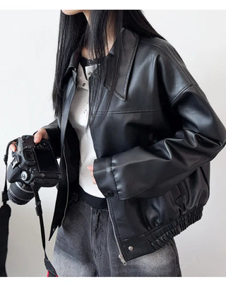 Leather Blouson Jacket