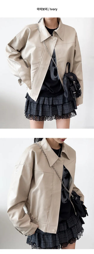 Leather Blouson Jacket