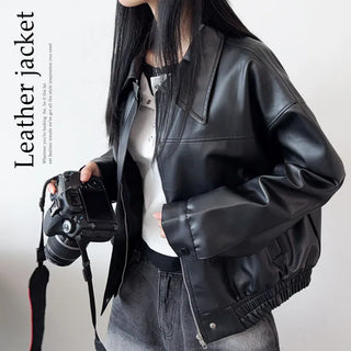 Leather Blouson Jacket